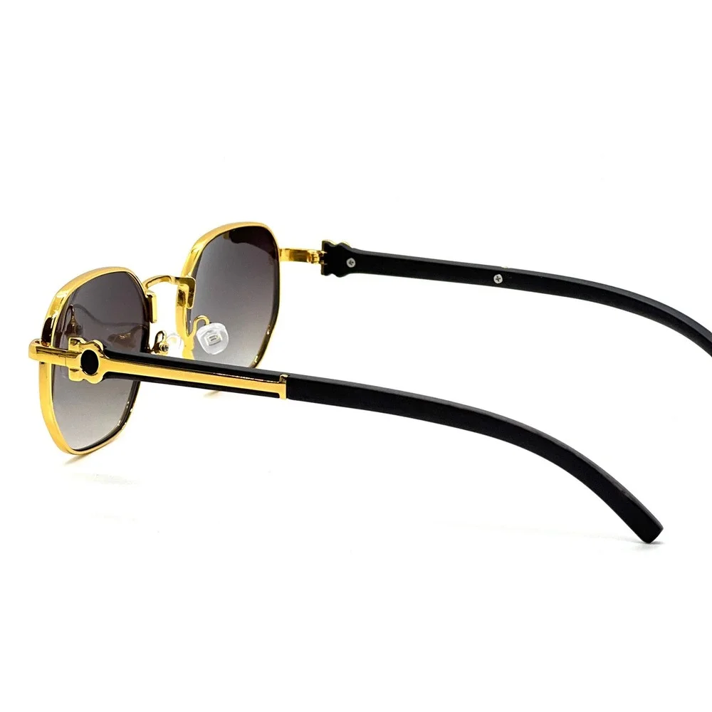 Men Sunglasses Fashion Designer Gray Gold Octagon Vintage Retro Shades‎ Hip Hop